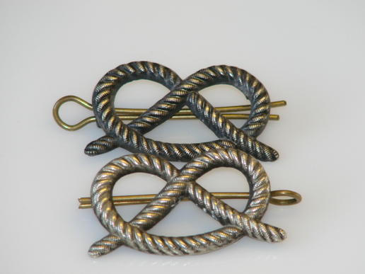 Victorian Silver Staffordshire Knots - Collar Badges