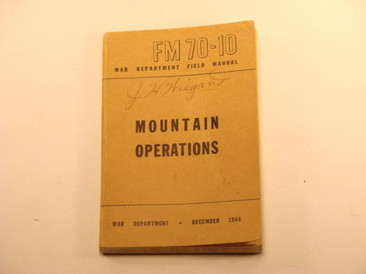 1944 Manual - MOUNTAIN OPERATIONS - FSSF or 10th Mtn