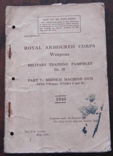 Besa Machine Gun Pam - 1940 Royal Armoured Corps