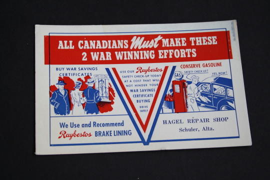 Home Front - V Victory Advertising/Auto Repair Card - Alberta