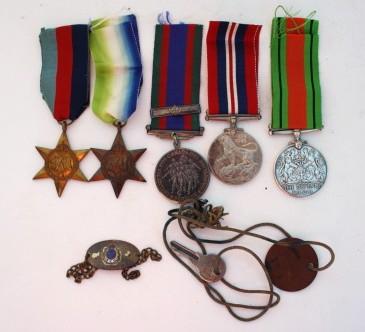 RCN North Atlantic Medals Group with IDTag and Bracelet - Thomas