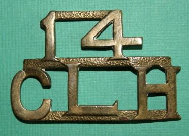 14th Canadian Light Horse (8th Recce) Brass Shoulder Title