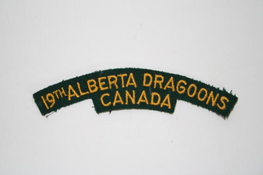 19th Alberta Dragoons Cloth Shoulder Title