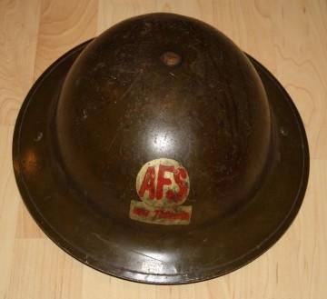 Canadian Army Fire Service Mk II Helmet - GSW 1942