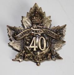 40th Nova Scotia Battalion Collar Badge - Officers