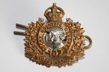 102 Rocky Mountain Rangers Militia Collar Badge