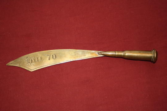 HILL 70 Trench Art Letter Opener - Canada's 100 Days!