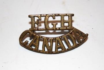 WW1 Fort Garry Horse Canada Shoulder Title - Flat Stamped Lugs