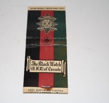 WW2 The Balck Watch of Canada (RHR) Match Cover