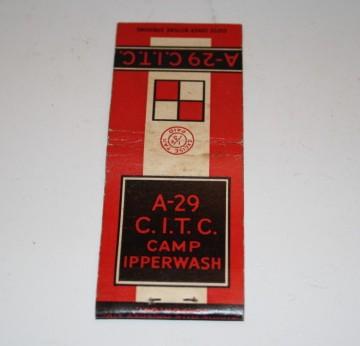 WW2 Camp Ipperwash (A-29 CITC) Match Cover