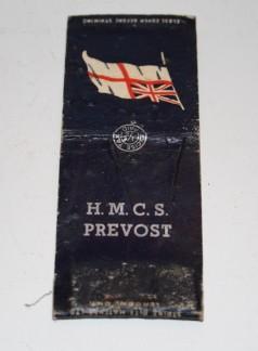 WW2 HMCS Prevost Match Cover