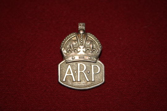 British ARP Lapel Button - Sterling Marked