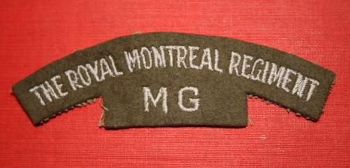 WW2 Royal Montreal Regiment (MG) Cloth Shoulder Title