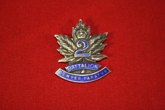 WW1  2nd Battalion (Ontario) Officer Collar Badge - Sterling and Enamel