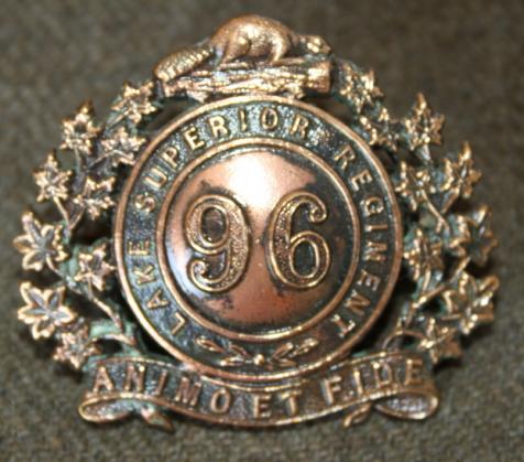 Canada Militia 96th Lake Superior Regiment Officer Cap Badge - 1910