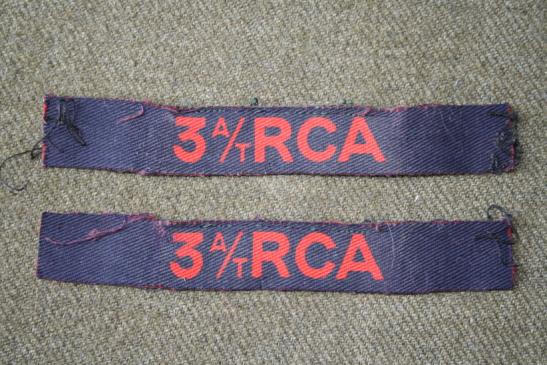 WW2  3 A/T RCA Shoulder Title - Canvas