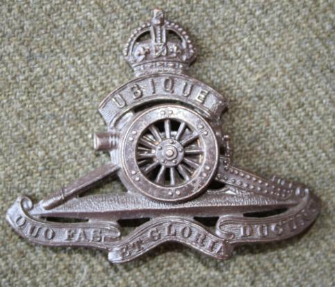 RCA Officer Cap Badge - Spinning Wheel 