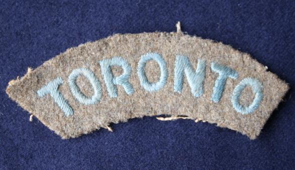 WW1 Toronto Depot Battalion Embroidered Cloth Shoulder Title