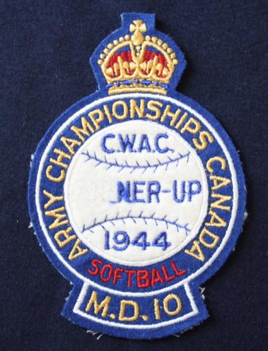 1944 CWAC Softball Patch  - Military District 10