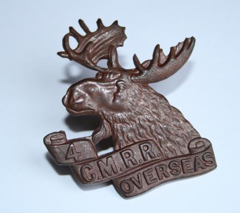 4 Canadian Mounted Rifle Regiment Cap Badge