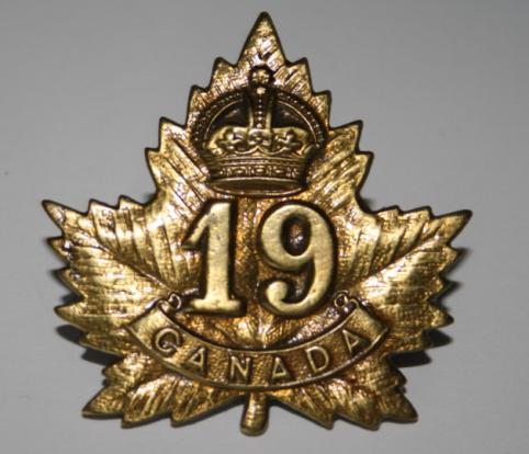 19th Battalion Cap Badge - JR Guant marked