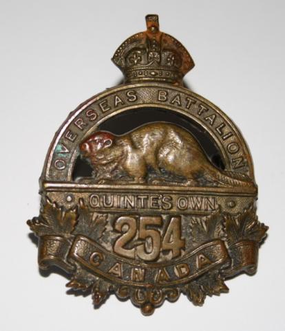 254 Battalion (Quinte's Own) Cap Badge