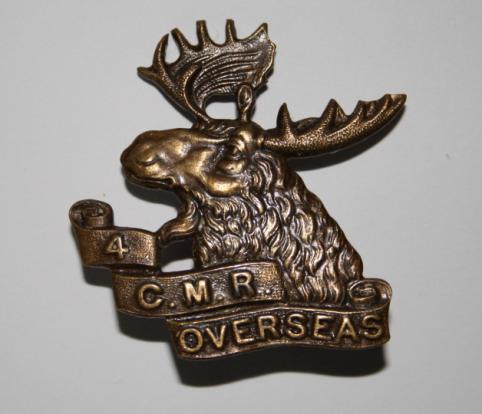 4 CMR Overseas Cap Badge - Scarce type without 2nd R