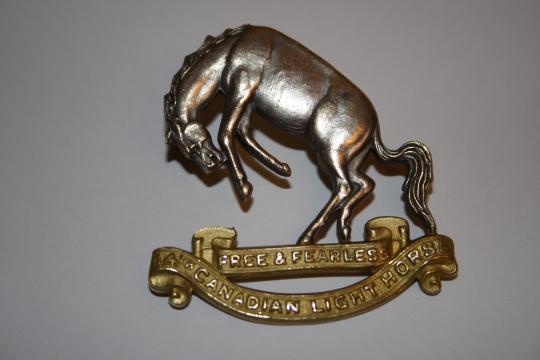 14th Canadian Light Horse Officer Cap Badge - Silver and Gilt