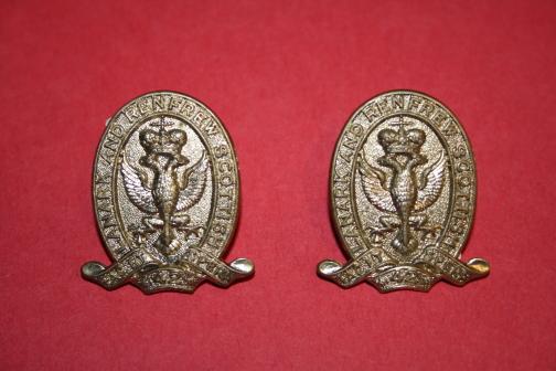 Lanark and Renfrew Scottish Collar Badges- Matched Pair