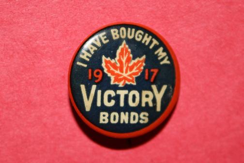 Canadian 1917 Victory Bonds Drive supporter lapel pin.