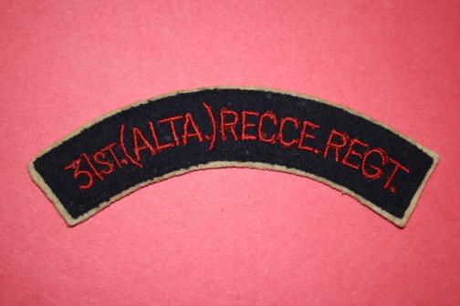 31st Alberta Recce Regiment Wool Patch