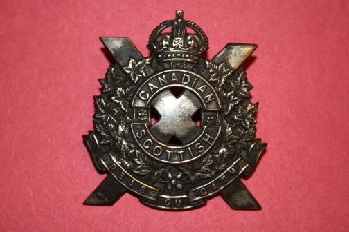 WW2 Canadian Scottish Regiment Officers Silver Cap Badge