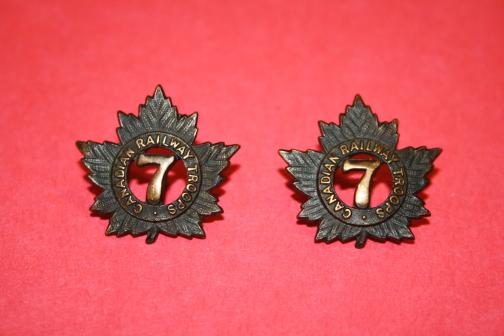 7th Canadian Railway Troops Collar Pair  