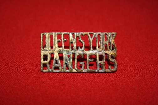 Queens York Rangers Brass Shoulder Title