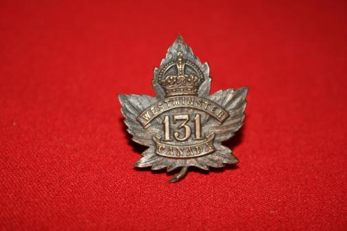 131st Battalion (Westminster) Collar Badge 