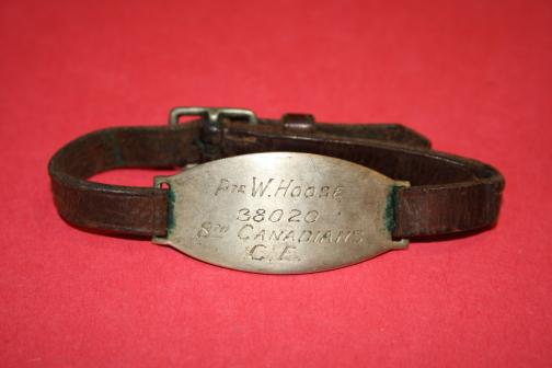 WW1 ID Bracelet Pte Hoose 8th Bn Winnipeg