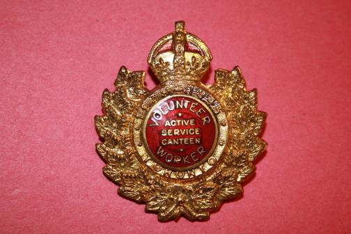 Toronto 1939-1945 Volunteer Worker Active Service Canteen Badge