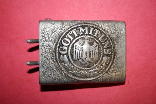 WW2 Aluminum Gott Mitts Uns Wermacht Belt Buckle