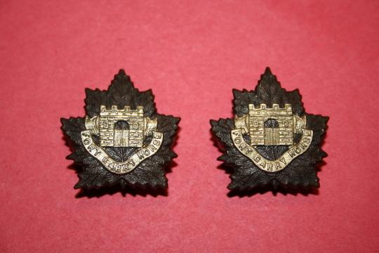 CEF Officers Fort Garry Horse Collar Badge Pair - Tiptaft 1917