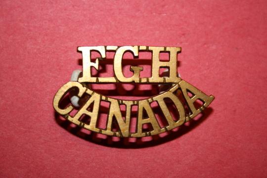 WW2 FGH Canada Brass Shoulder Title