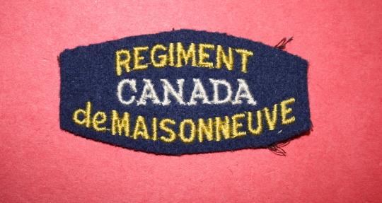 WW2 Regiment de Maisonneuve Cloth Shoulder Title