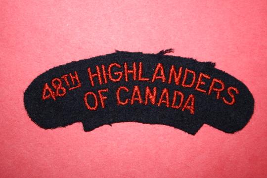 WW2 48th Highlanders of Canada Cloth Shoulder Patch