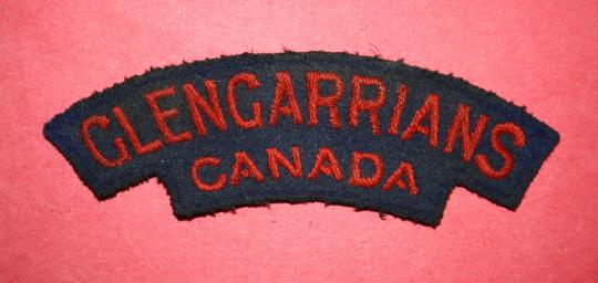 WW2 Glengarrians Canada Cloth Shoulder Patch