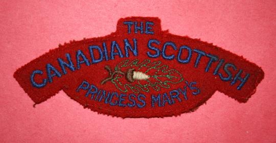 Postwar Canadian Scottish Cloth Shoulder Patch