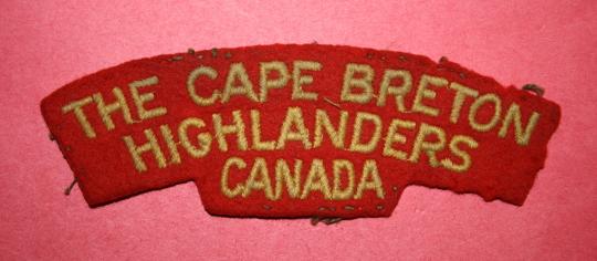 WW2 Cape Breton Highlanders Cloth Shoulder Patch