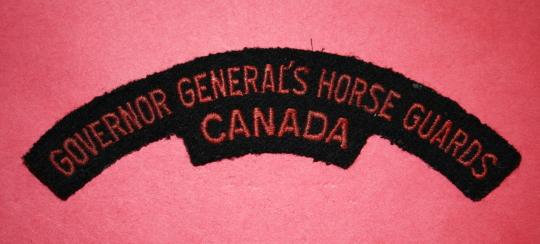 WW2 Governor  General's Horse Guards Cloth Shoulder Patch