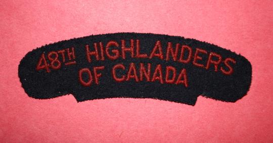 WW2 48th  Highlanders of Canada Cloth Shoulder Patch