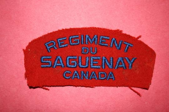 WW2 Regiment du Saguenay Cloth Shoulder Patch