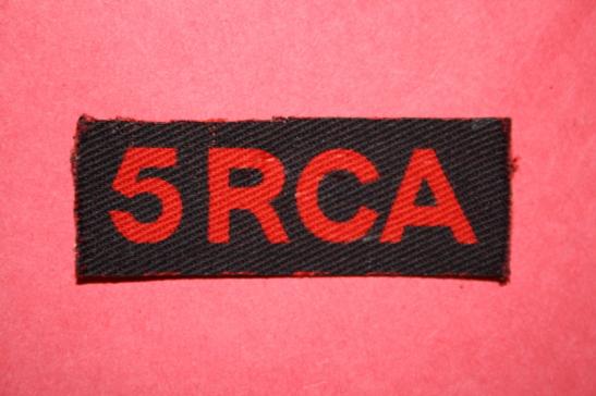 WW2 5 RCA Canvas Shoulder Title