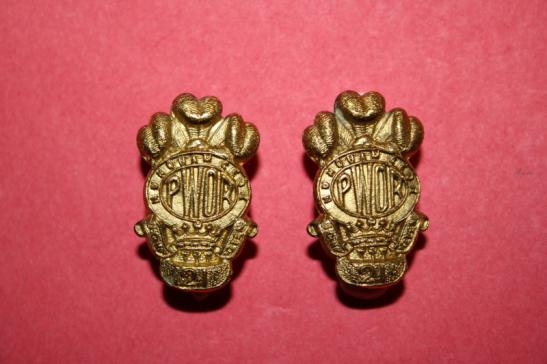 Prince of Wales Own Regiment Collar Badges